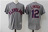 Cleveland Indians #12 Francisco Lindor Gray Flexbase Jersey,baseball caps,new era cap wholesale,wholesale hats